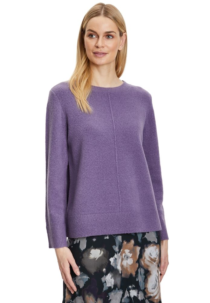 Betty Barclay Feinstrickpullover Rundhalsausschnnitt blau, lila S22 57411165 