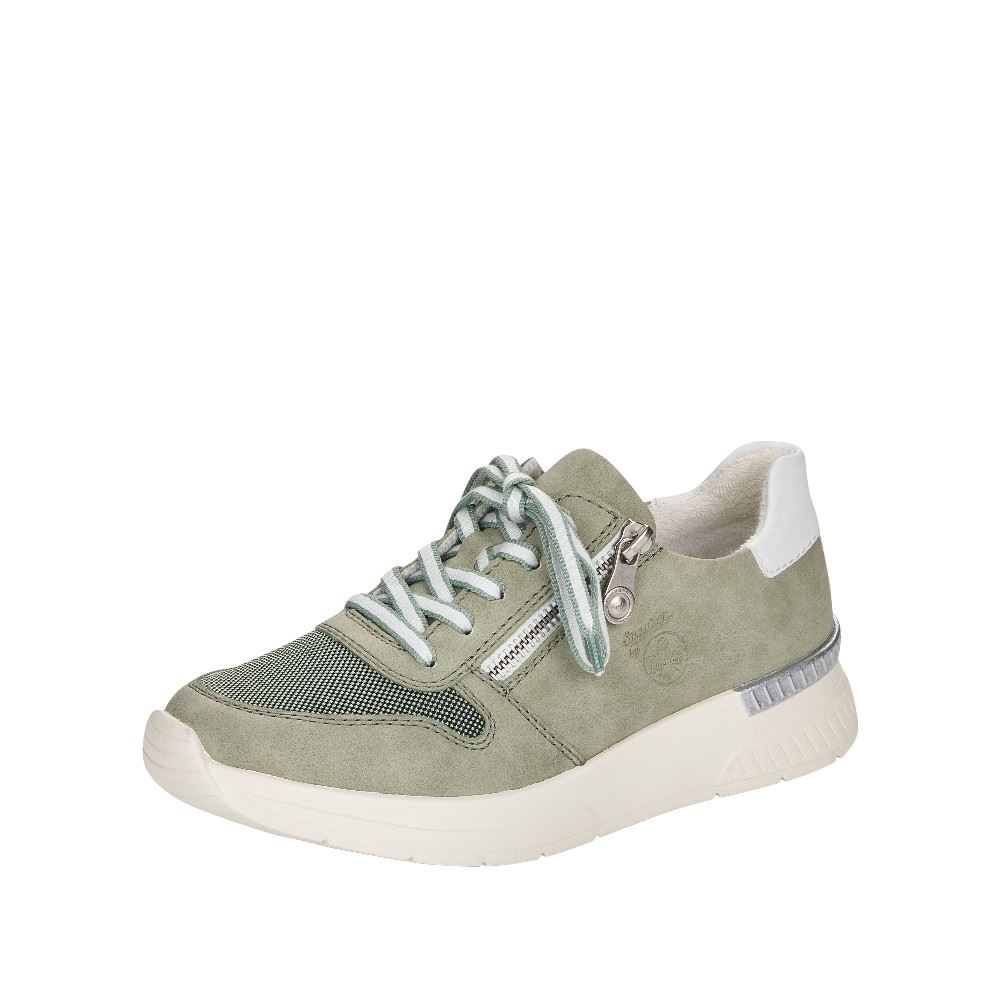 Rieker Antistress Damen Sneaker Reißverschluss Wechselfußbett grün S12  N4730-52 40 | pistazie/mint/w | G