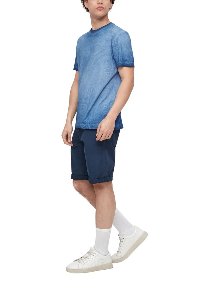 QS designed by Herren T-Shirt aus reiner Baumwolle blau S13  2130470 