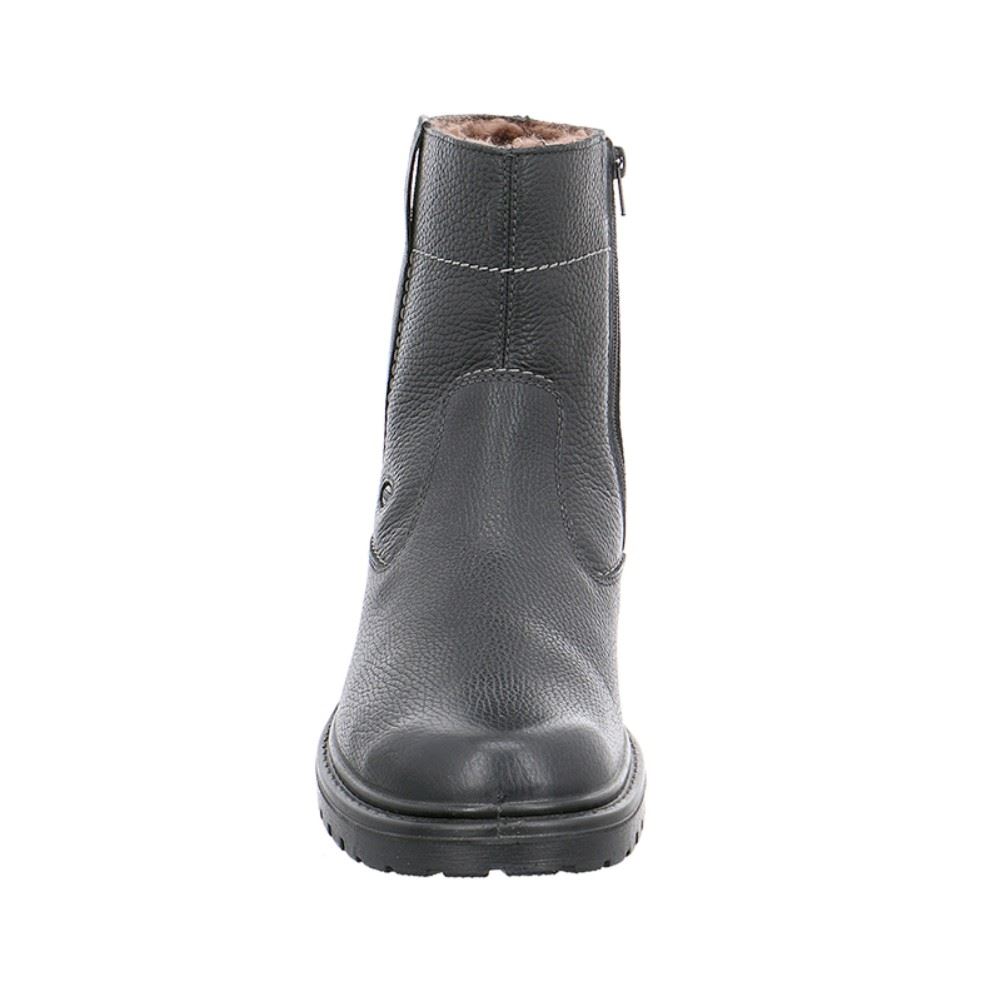 Jomos Stiefel Reißverschluss Lammfell warm H- Weite Leder schwarz 456504 