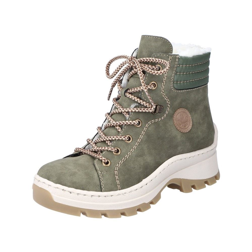 Rieker Antistress Damen Schnürboot markanter Sohle Warmfutter grün S22 X9334-54 36 | liane/fango/oli | F