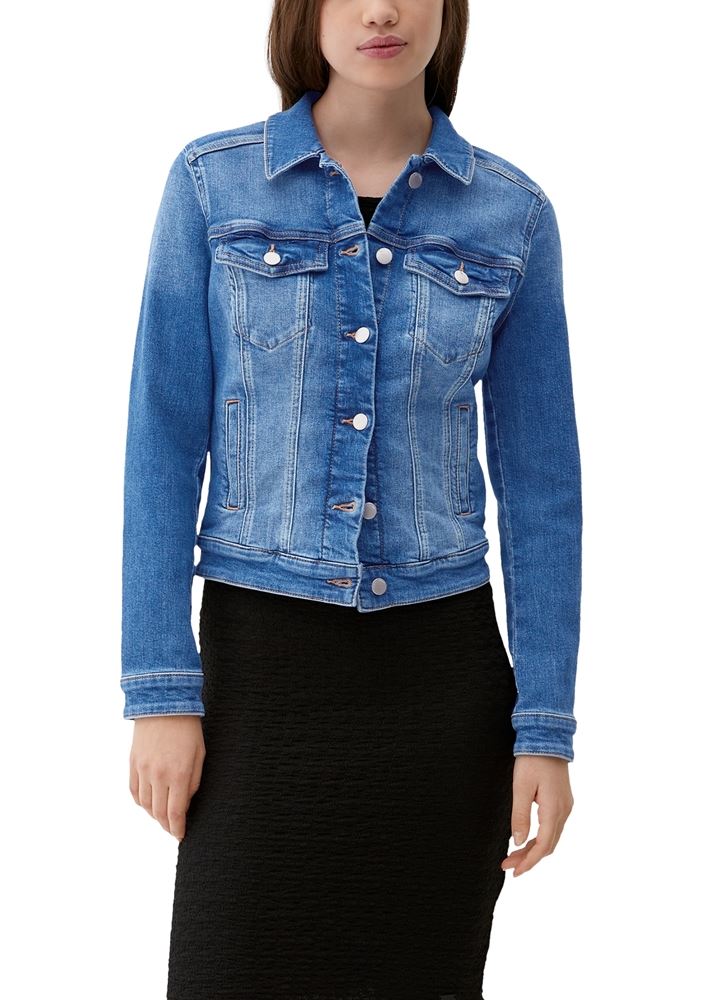 QS designed by  Jeansjacke aus Baumwollstretch blau S23  2132801 