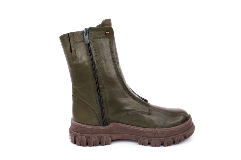 Andrea Conti Damen Stiefelette Boots Leder Bequem derbe Sohle grün S22 0084802042 40 | oliv | 