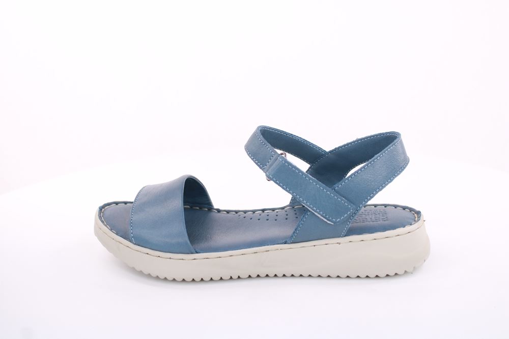 PETER ERIKSON Damen Sandale Leder Comfort- Fußbett blau, schwarz S13 231521 