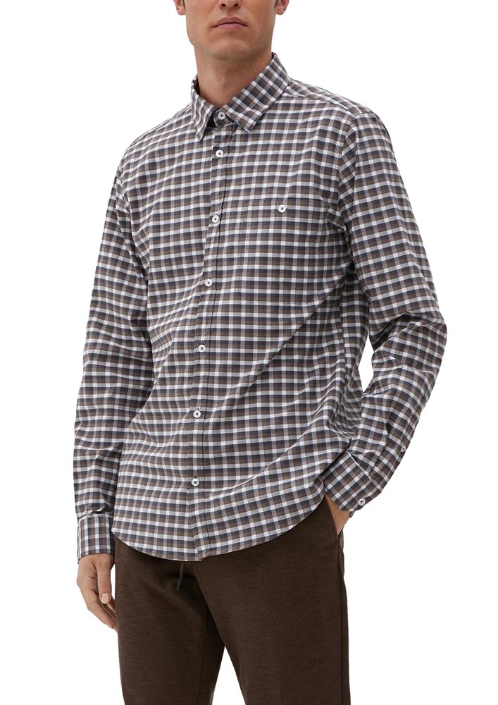 s.Oliver Karohemd aus Baumwollstretch braun S13  2125895 