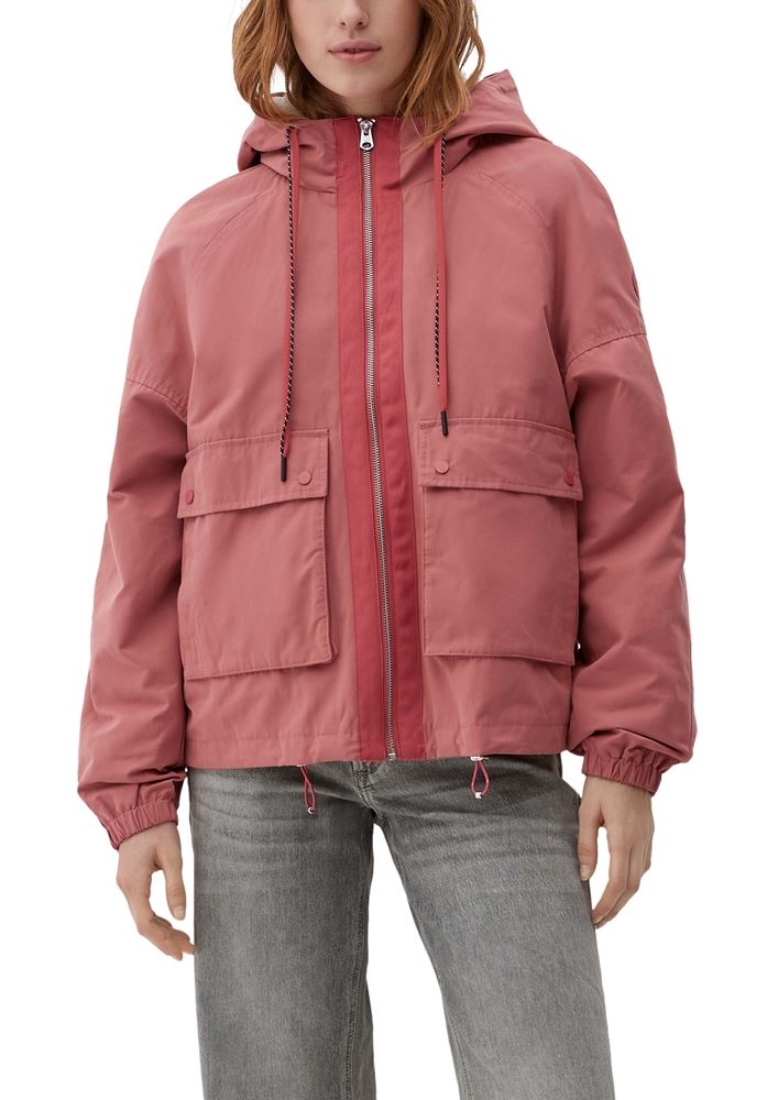 QS designed by Outdoor-Jacke mit Kapuze orange, grün S13 2123942 