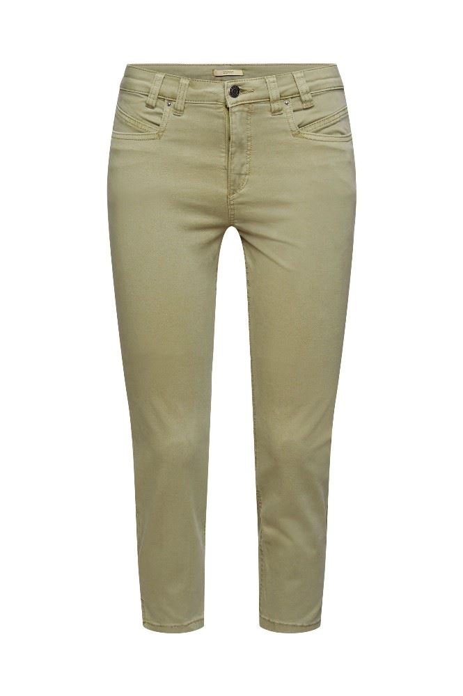 ESPRIT Caprihose seitliche Saumschlitze weiß, grün S12 042EE1B328 