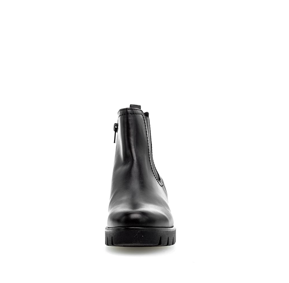 Gabor Chelsea Boots Leder Wechselfußbett derbe Sohle schwarz S23 31.710.27 4,5 | schwarz | F