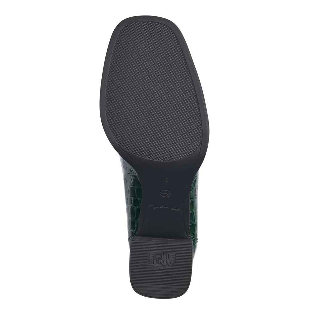 Tamaris Trotteur Pumps Kroko- Optik TOUCHit- Fußbett grün S23 1-24438-41 