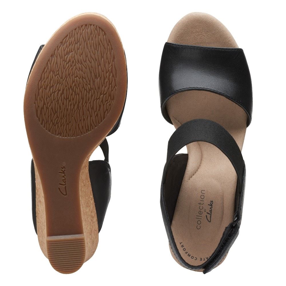 Clarks Sandale Keilabsatz Kork schwarz 26150032 5,5 | black | 