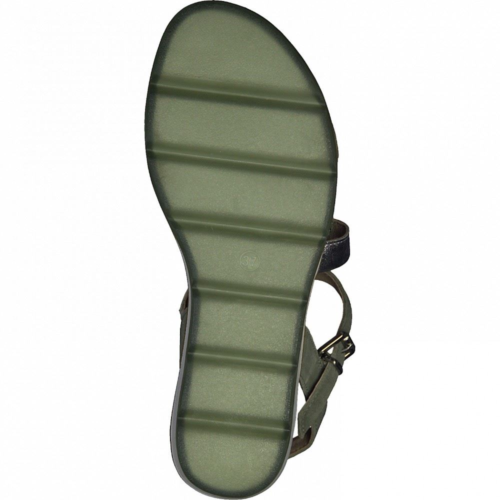 Marco Tozzi Sandale Leder Keil grün 2-2-28714-26 39 | 765 MOSS COMB | 