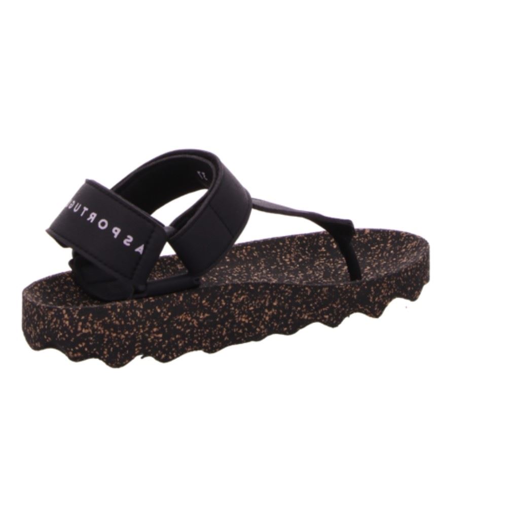 asportuguesas Zehenstegsandale Kork nachhaltig kautschuk P018077008 36 | black/black | 