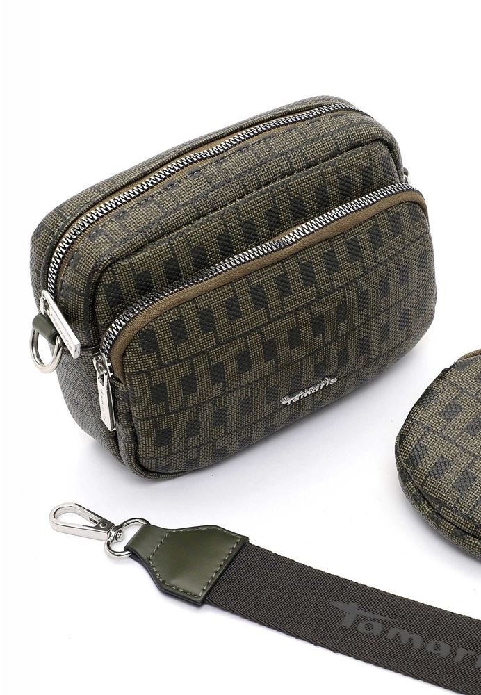 Tamaris Umhängetasche Jody Allover- Logo-Print grün S22 31981,932 