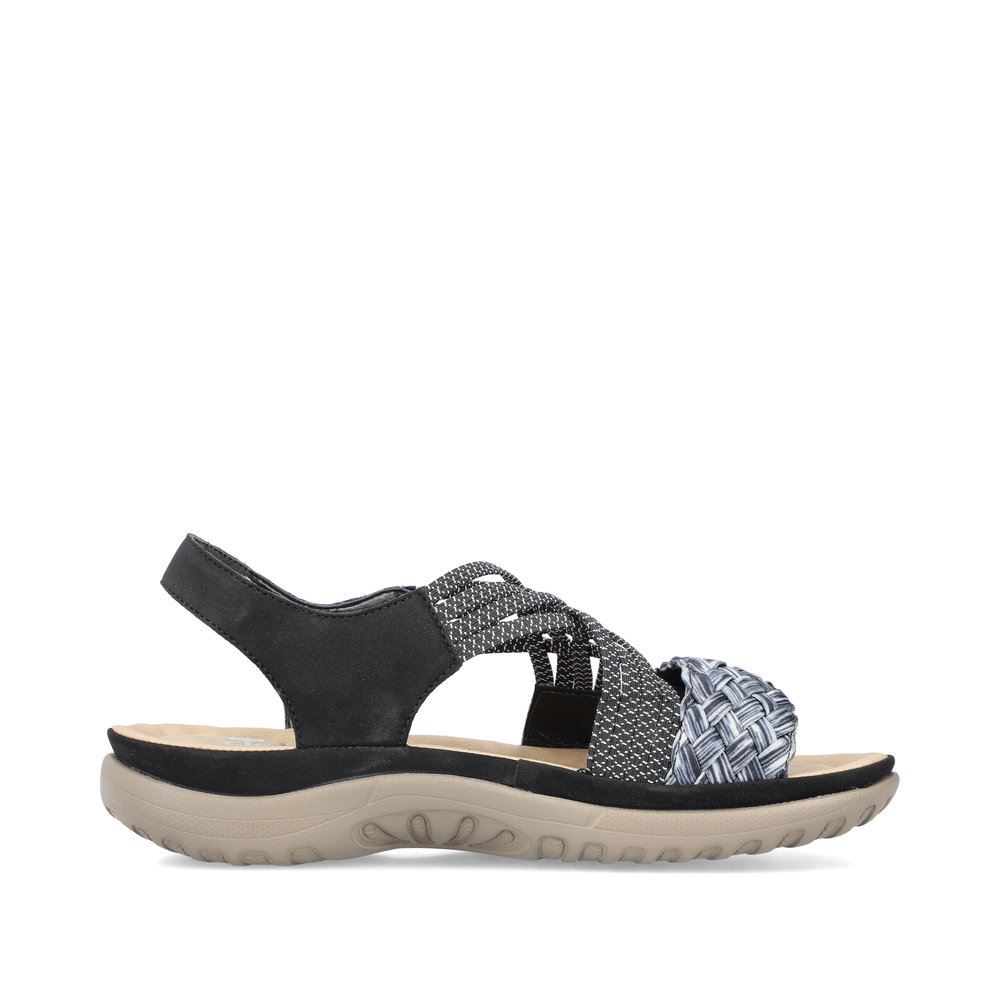 Rieker Damen Riemchensandalen nachtschwarz S13 64889-00 39 | schwarz/schwarz | F