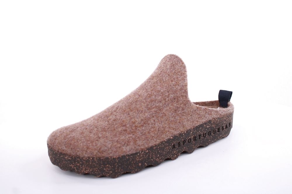 ASPORTUGUESAS Herren Pantolette Wolle Kork vegan Nachhaltig beige S22 P018061006 41 | taupe | 