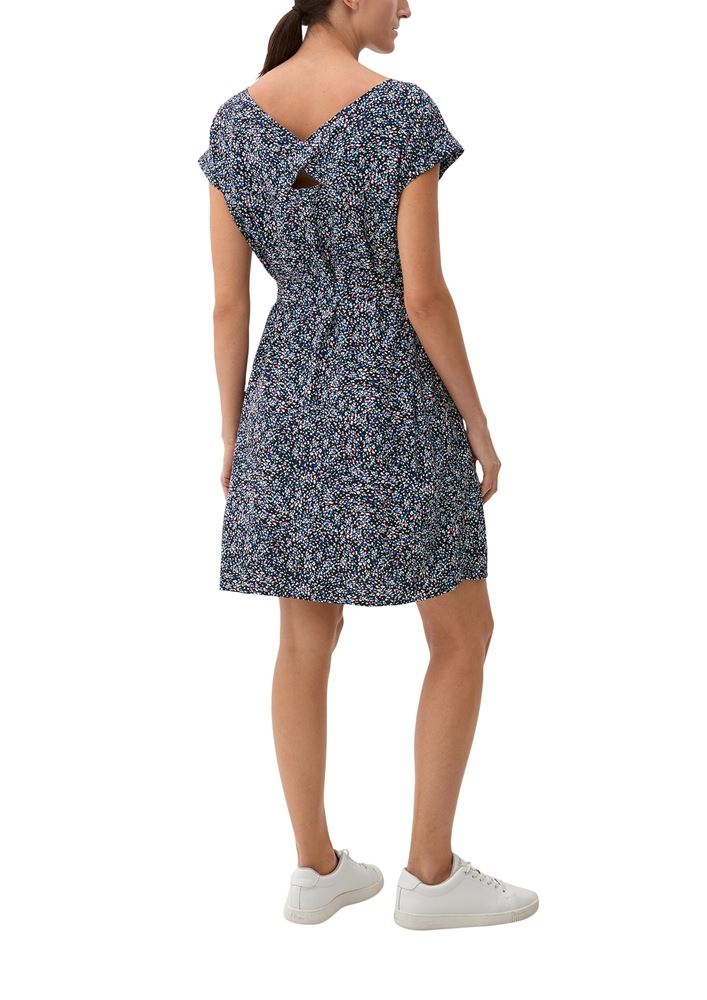 s.Oliver Kurzes Kleid mit Binde-Detail schwarz, blau S13  2132623 