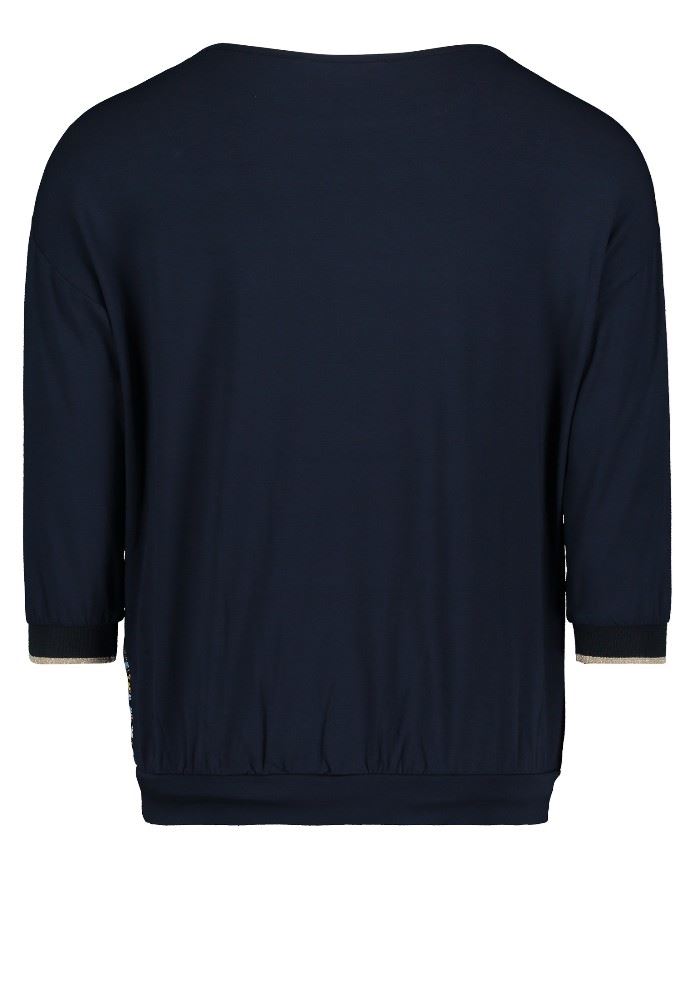 Betty Barclay Bluse Shirt 3/4 blau camel 20441132 36 | 8877 Dark Blue | 