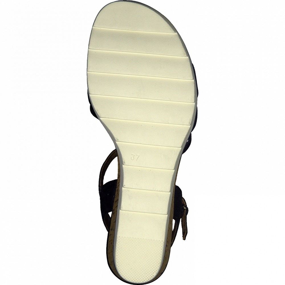 MarcoTozzi Sandalette Keilabsatz Leder schwarz S12 2-2-28724-28 40 | 001 BLACK | 
