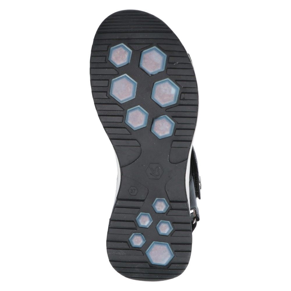Caprice Sandale Leder Plateau Klettverschluss schwarz 9-9-28716-28 