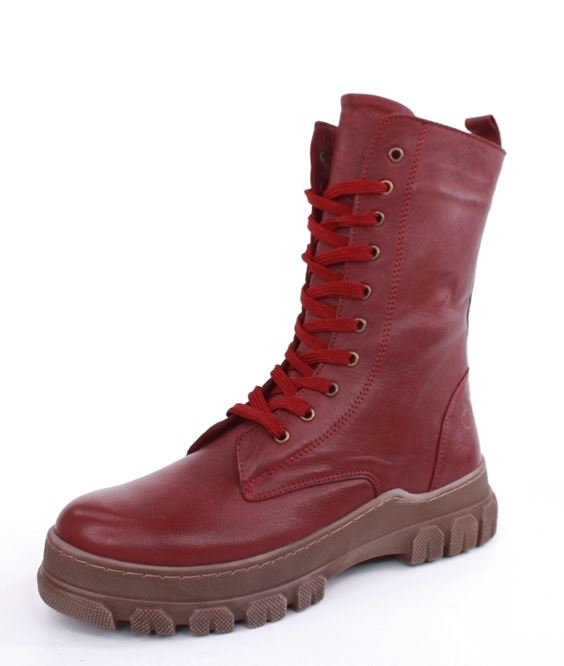 Andrea Conti Damen Schnürstiefel derbe Sohle Leder bequem rot S22 0084800582 40 | burgund | 