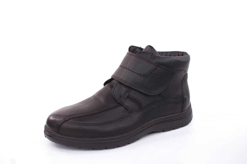 Jomos Herren Stiefelette Leder Lammfell Klettverschluss Comfortwweite H schwarz S22 464503 44 | 000 schwarz | 