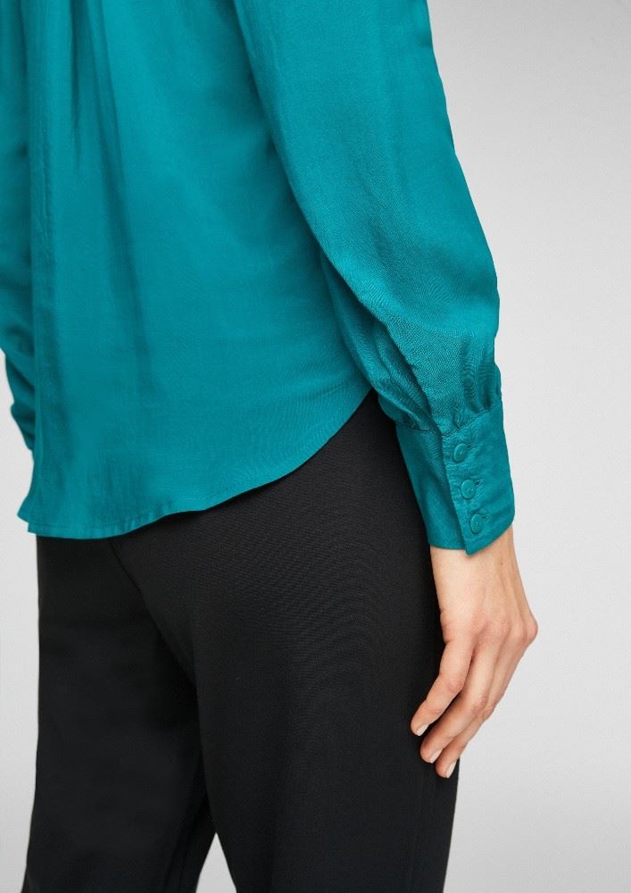 QS designed by Leichte Bluse mit Raffung 2058785 