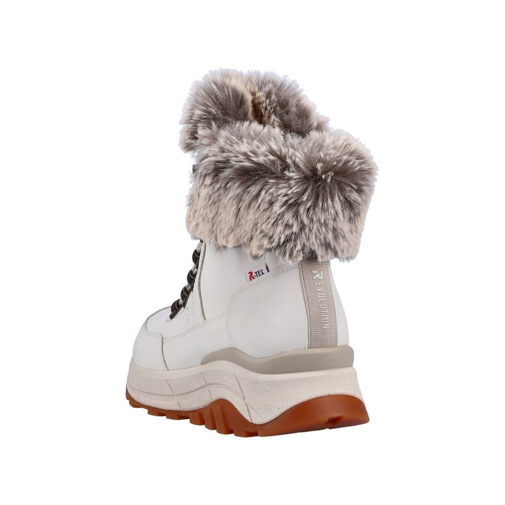 Rieker EVOLUTION Damen Schnürstiefel Schnürboot TEX- Membran Schurwolle Wechselfußbett weiß S22 W0063-80 