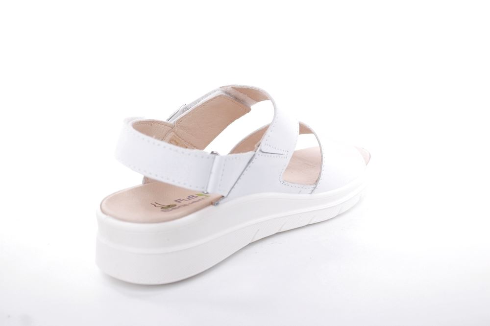 Fußbequem Damen Sandale Leder Wechselfußbett weiß S13 6006/1 