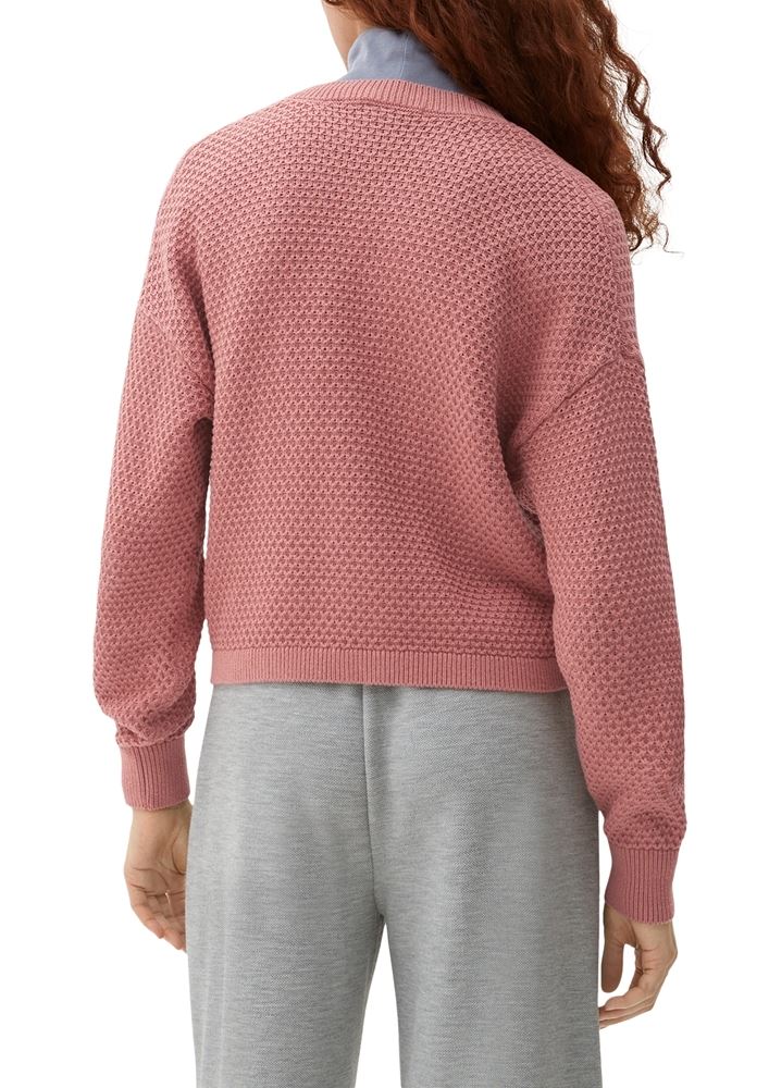 QS desinged by Strickcardigan V- Ausschnitt Knopfleiste rosa,lila, schwarz S22 2125126 XS | 2068 ORANGE | 