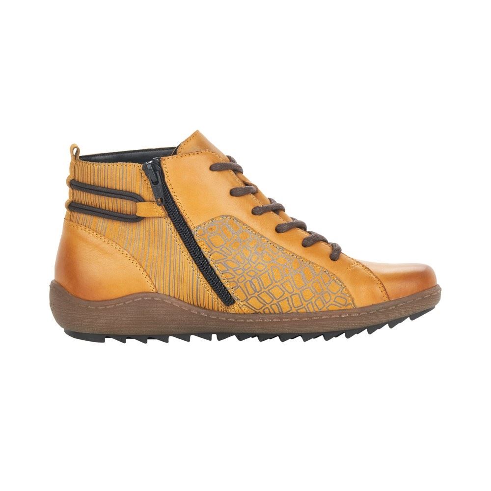 Remonte Schnürstiefel Reißverschluss Wechselfußbett gelb S21 R1499-68 