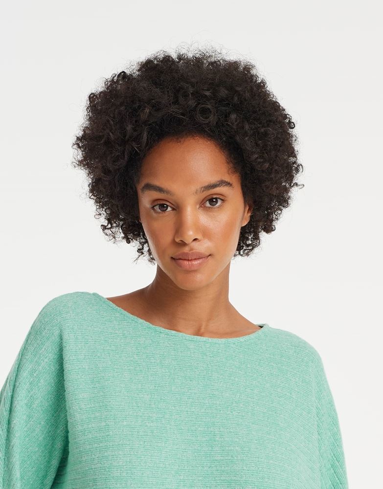 OPUS Sweatshirt Genime Quer- Ripp Fledermausärmel grün S13 10140311067100 