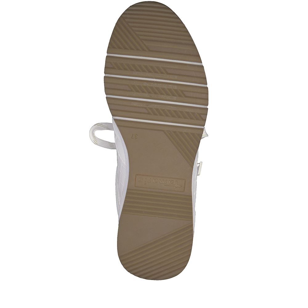 Tamaris Sneaker Keilabsatz Wechselfußbett weiß  S12 1-1-23702-28 42 | 103 WHITE LEA/S | 