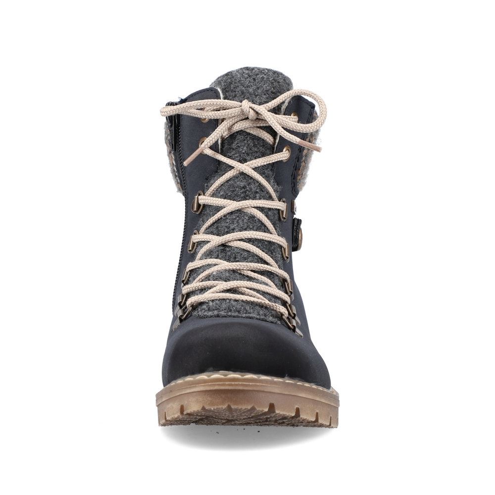 Rieker Antistress Schnürstiefel Boots Lammwolle TEX-Membran  blau S21  Y9131-14 41 | pazifik/anthraz | F