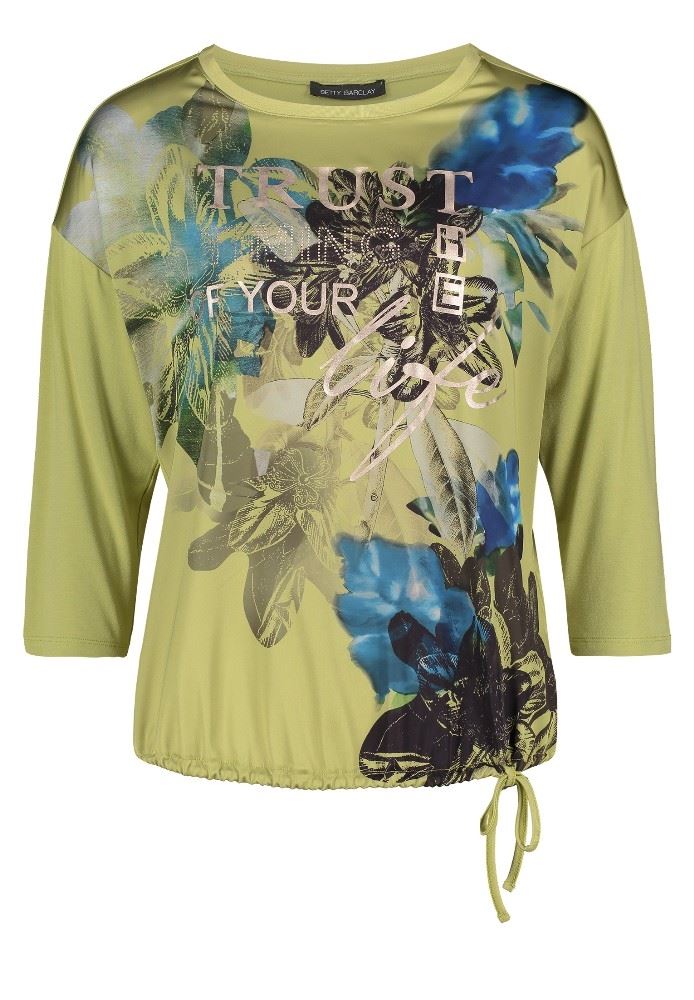 Betty Barclay Blusenshirt 3/4 Arm U - Boot - Ausschnitt grün Floral S12 22382995 36 | 5853 Green /Kha | 