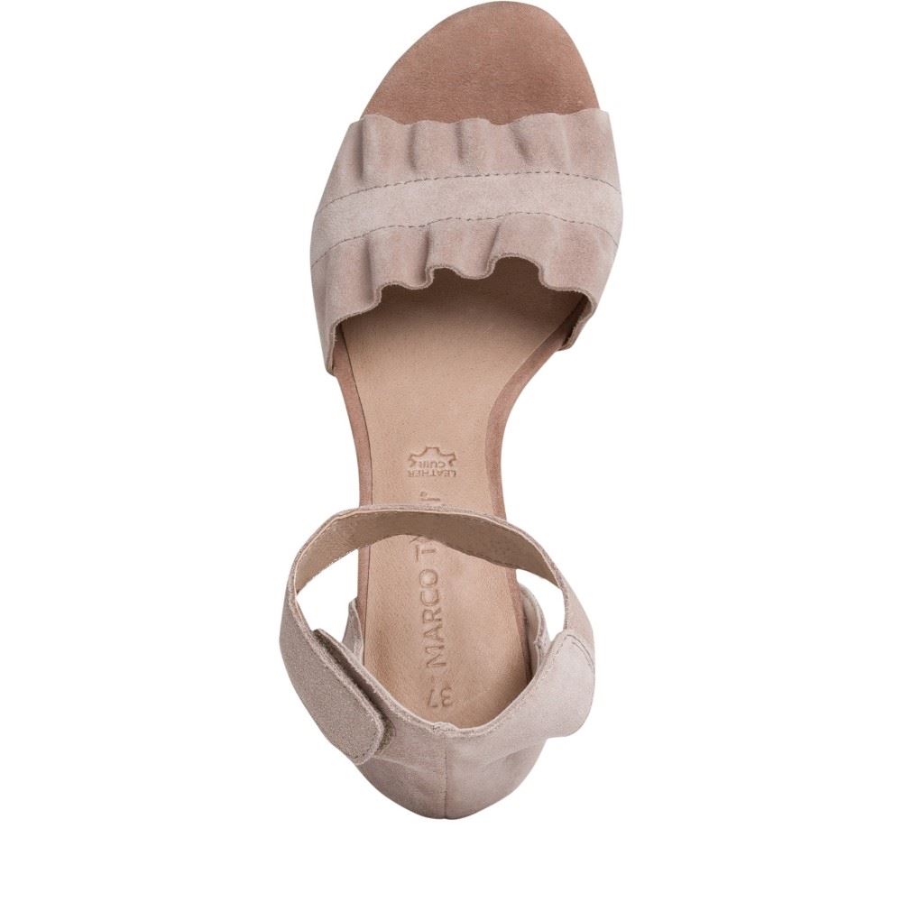 MARCO TOZZI Sandalette Leder Blockabsatz braun beige S12 2-2-28398-28 37 | 007 BLACK UNI | 