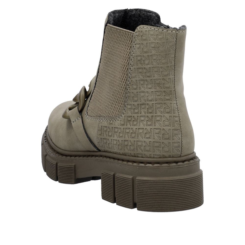 Rieker Antistress Damen Chelsea- Boots Kettendetail grün S23 M3873-52 