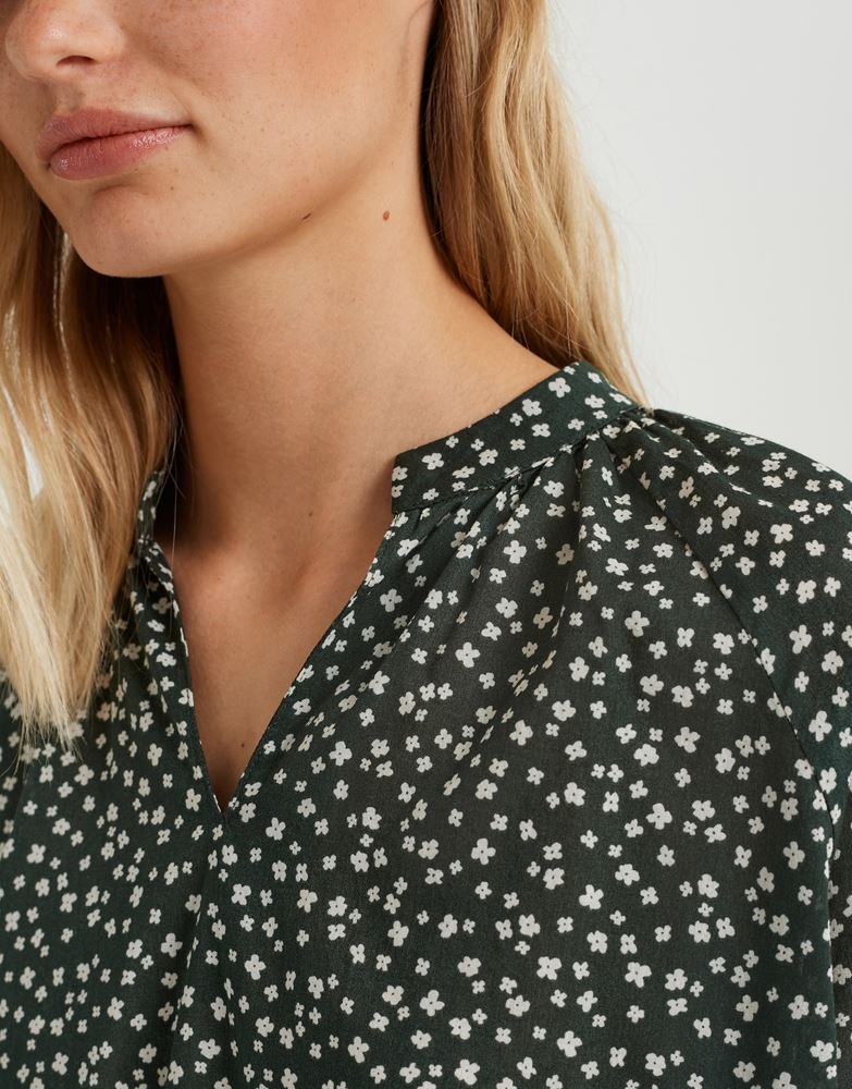OPUS Bluse Fentura 3/4 Arm Allover-Print grün S22 10098510789144 