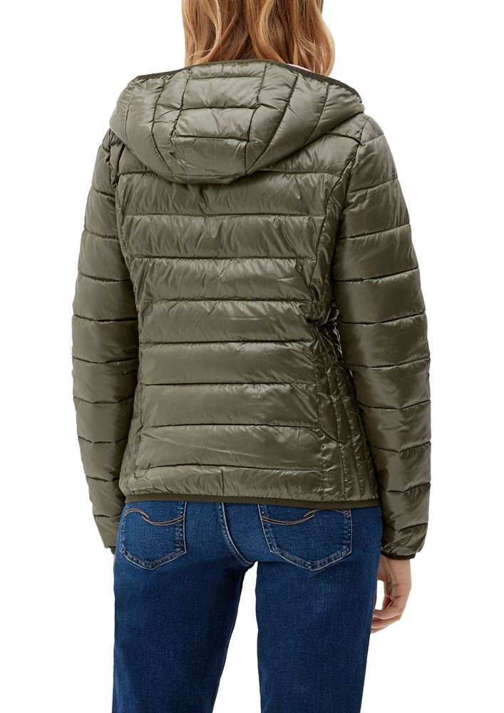 QS designed by Steppjacke Kapuze grün, grau, schwarz S22 2119390 S | 9999 GREY/BLACK | 