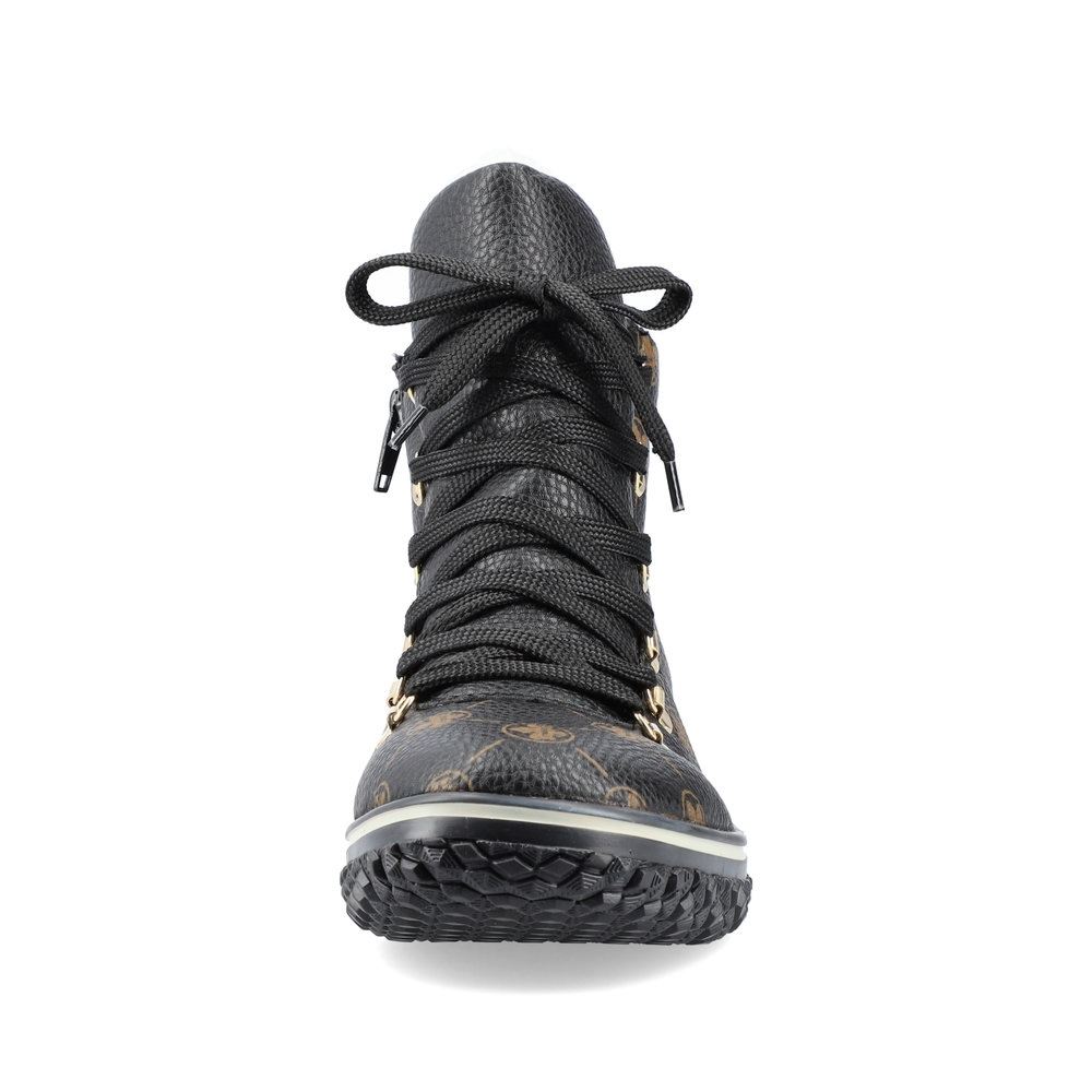 Rieker Antistress Schnürboot Schnürschuh Logo- Print schwarz  S21 Z4235-00 37 | schwarz/terra | E