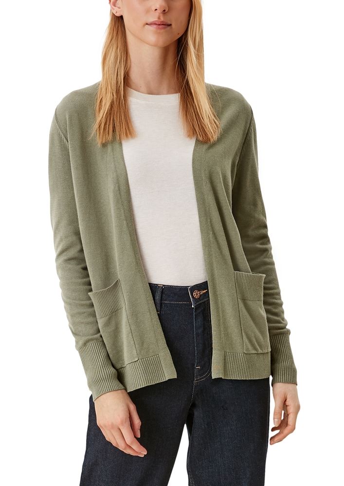 s.Oliver Strickjacke aus Viskosemix grau S22  2112223 38 | 7928 GREEN | 