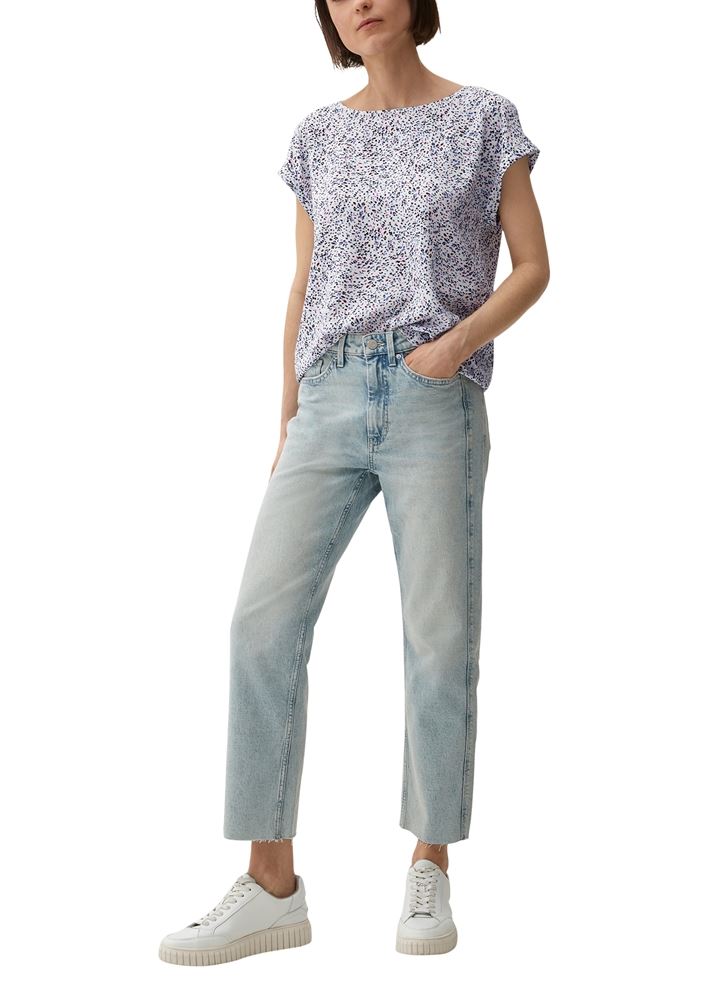 s.Oliver Viskosebluse mit Rückenausschnitt schwarz, weiß S13  2132617 