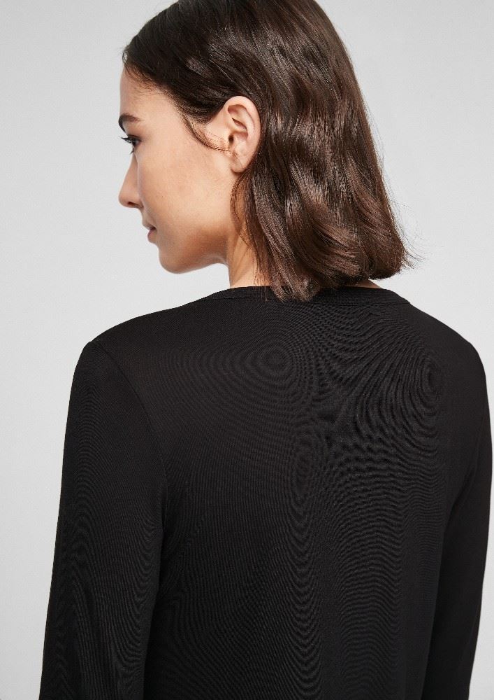 s.Oliver Shirt im Fabric - Mix 2060844 38 | 99B0 Black All | 