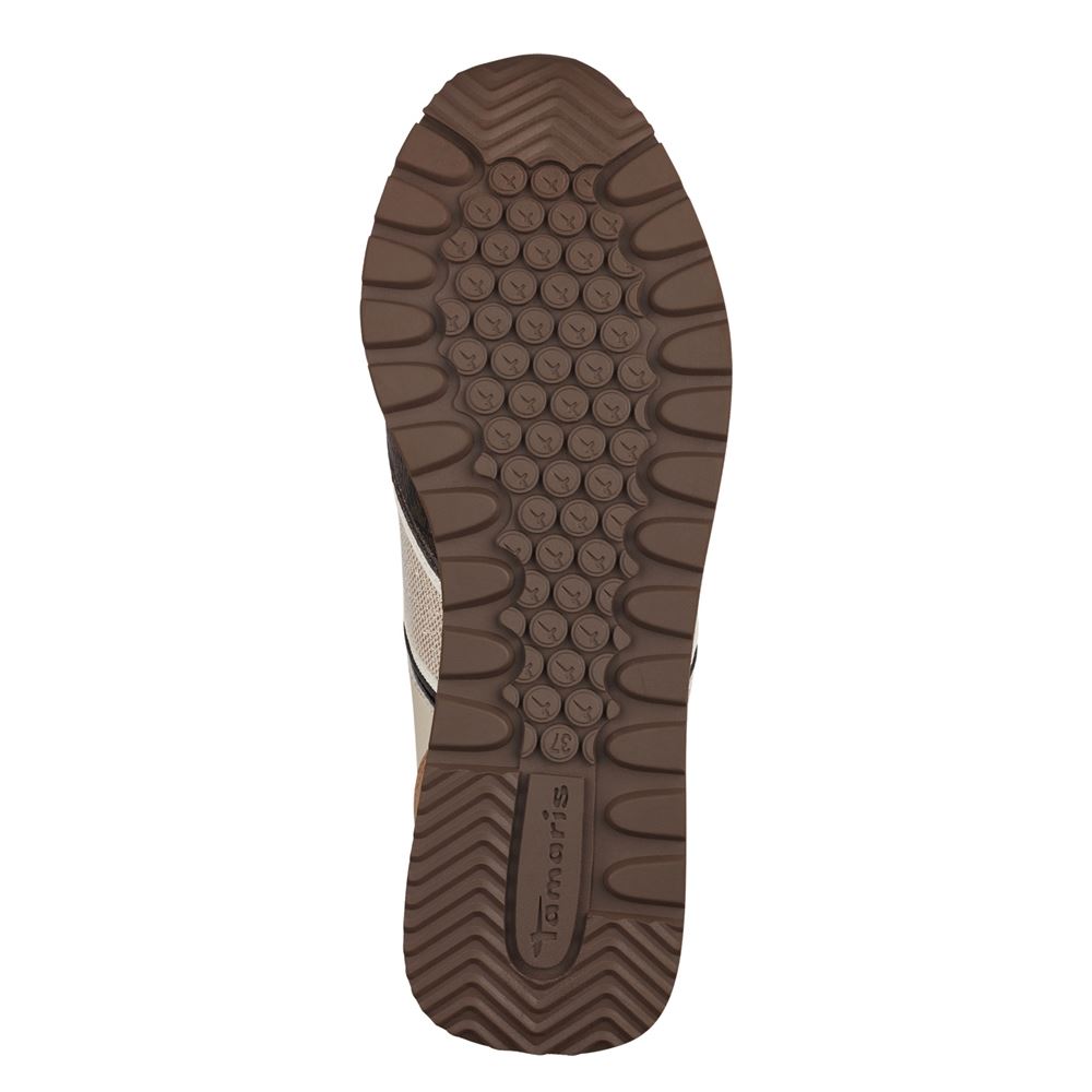 Tamaris Sneaker Plateausohle Wechselfußbett Materialmix beige S23 1-23706-41 