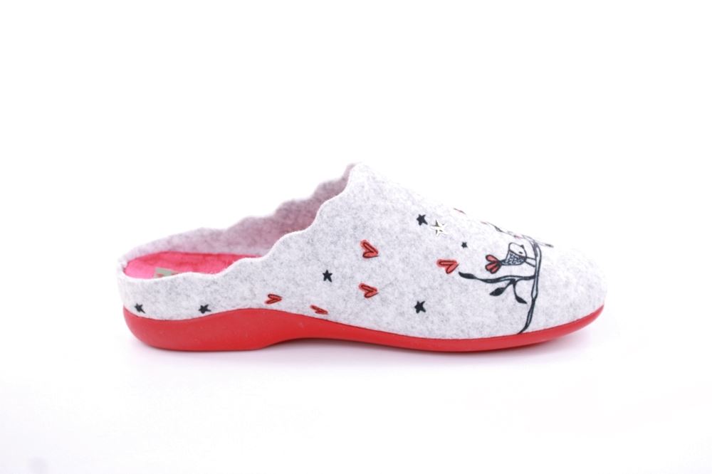 s`knöpfli Damen Hausschuhe Pantolette Wechselfußbett grau S22 Z28305P 35 | fieltro gris | 