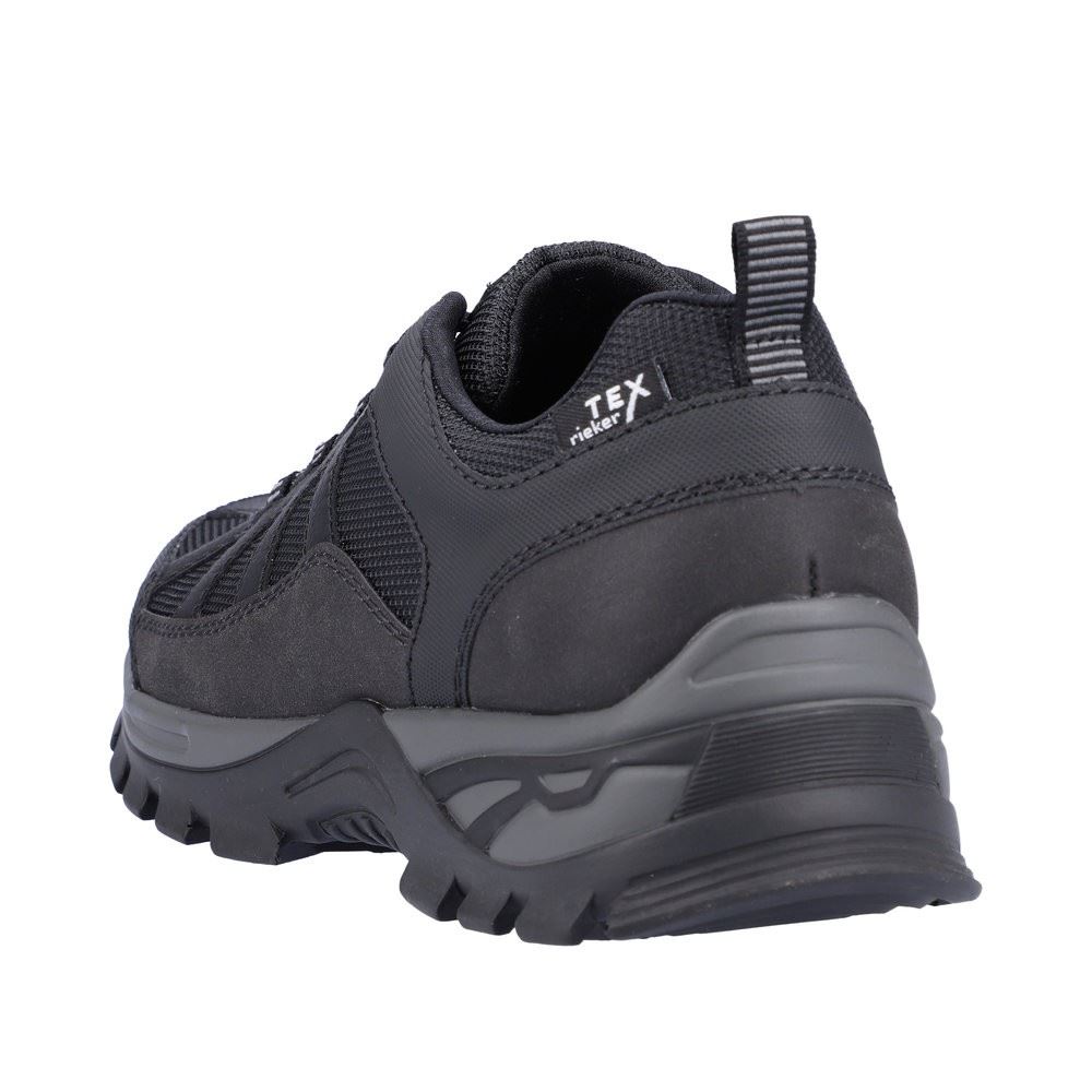 Rieker Antistress Herren Schnürschuh sportlich TEX- Membran schwarz S22 B6810-00 44 | schwarz/schwarz | G