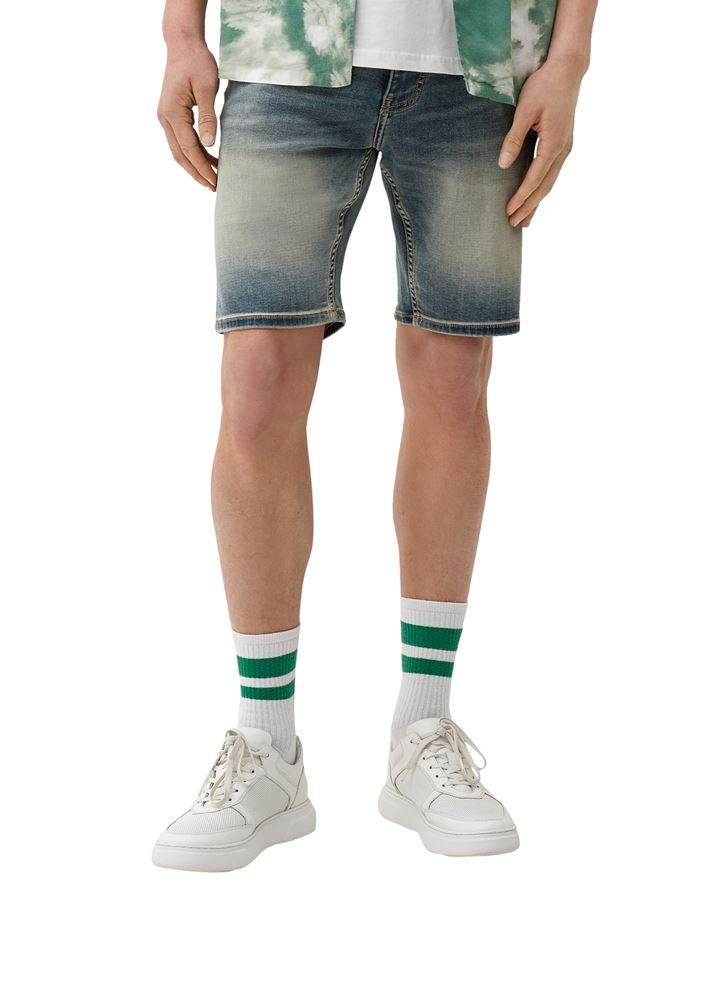 QS designed by Herren Denimshorts mit Waschung S13 2127790 