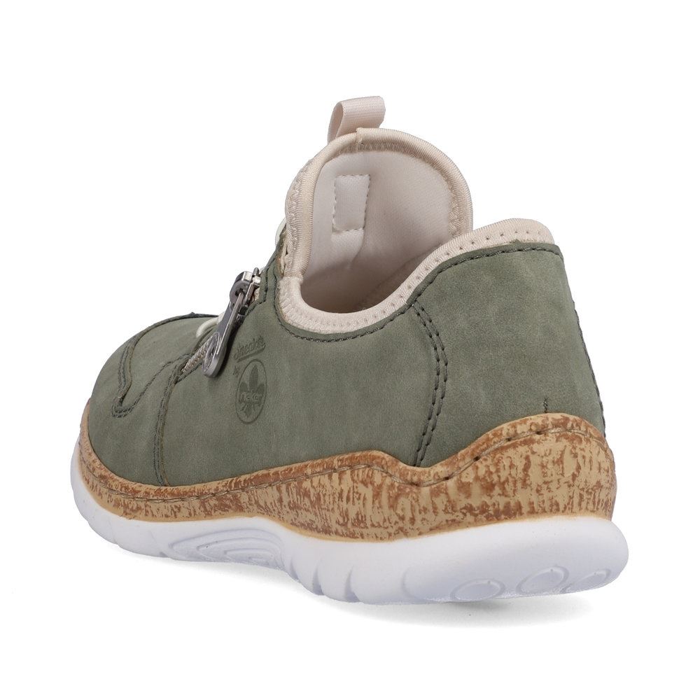 Rieker Antistress Damen Slipper Memosoft Decksohle Schnellschnürung grün S13 N42G0-52 