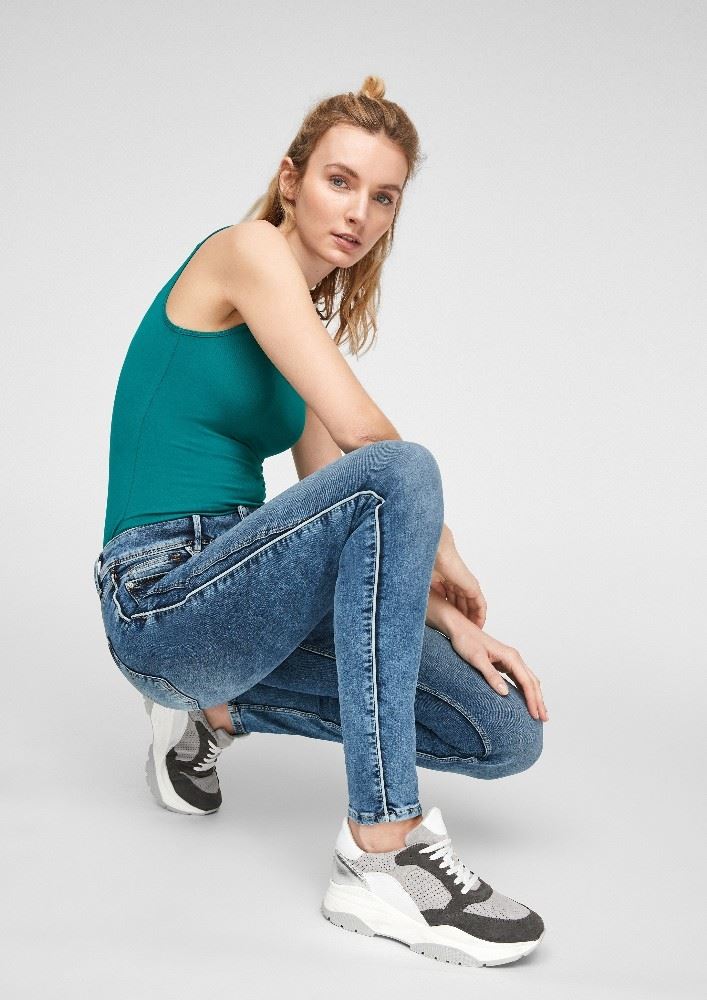 QS designed by Skinny Fit Stretchjeans mit Paspel 2057654 