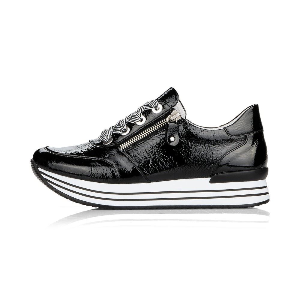 Remonte Sneaker Leder Reißverschluss schwarz softfoam D1302-02 42 | nero/black | G