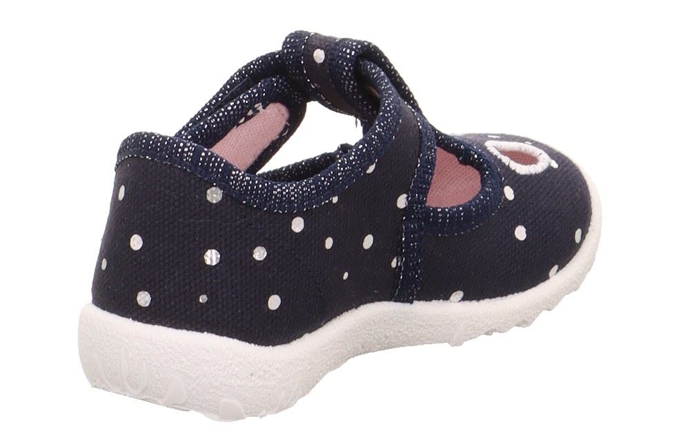 superfit SPOTTY - Dunkelblau/Silber Hausschuh mit Klettverschluss Punkte S13 1-009248-8020 26 | dunkelblau | 